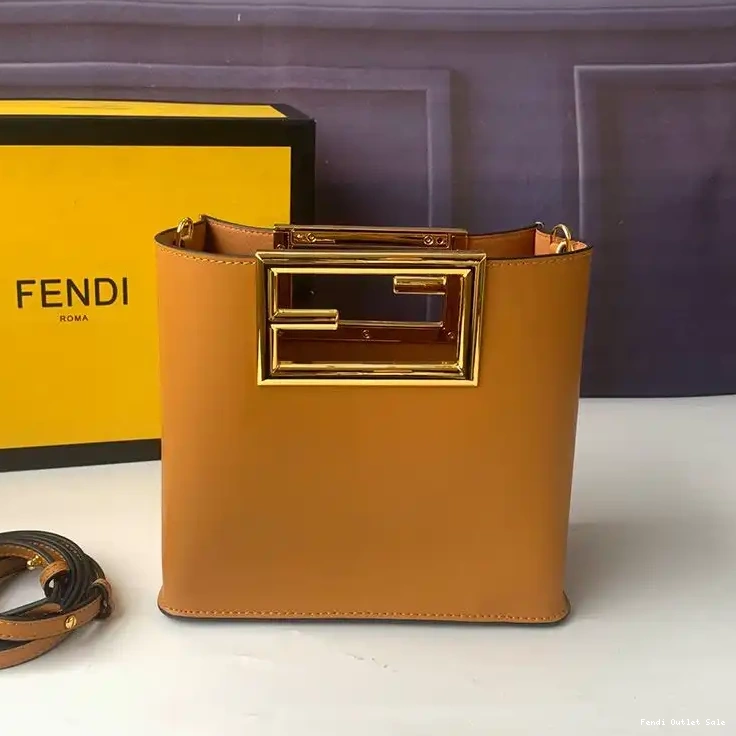 Cheap Small Way Bag Calf Leather In Fendi Brown 0509